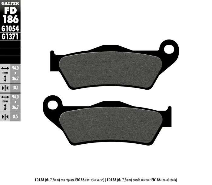 GALFER - FD186G1054 - G-Semi-Metallic Brake Pads