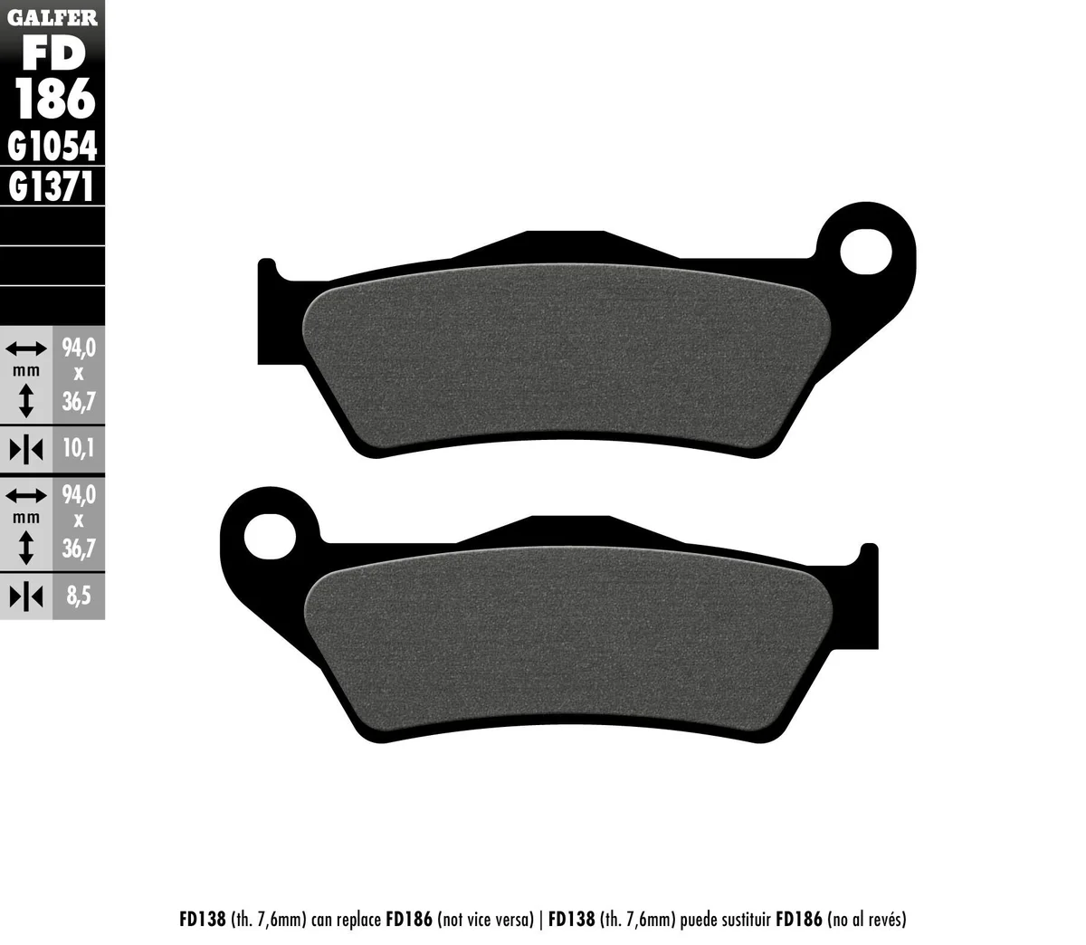 GALFER - FD186G1054 - G-Semi-Metallic Brake Pads
