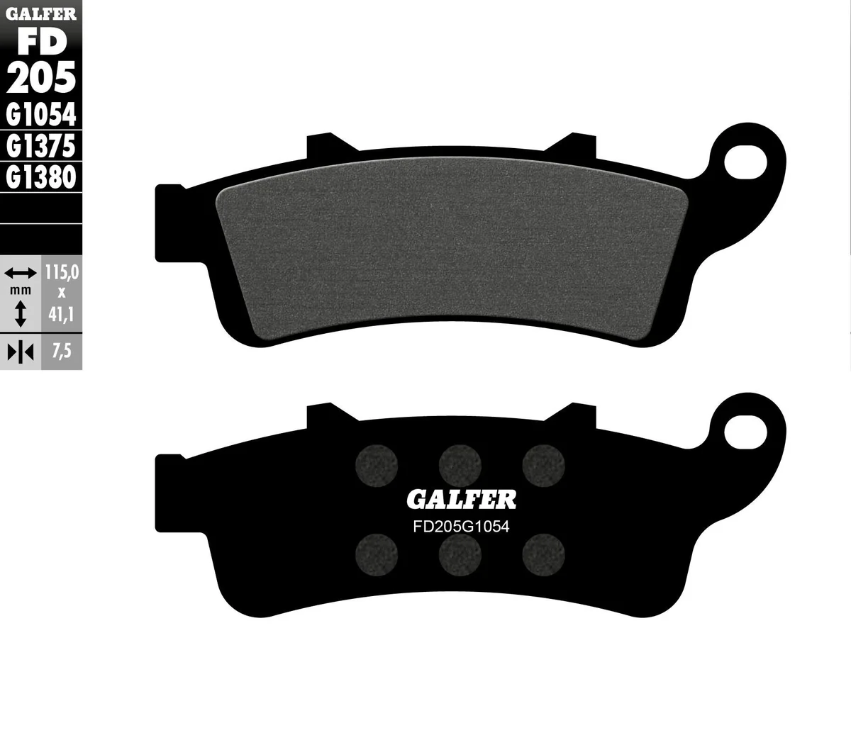 GALFER - FD205G1054 - G-Semi-Metallic Brake Pads