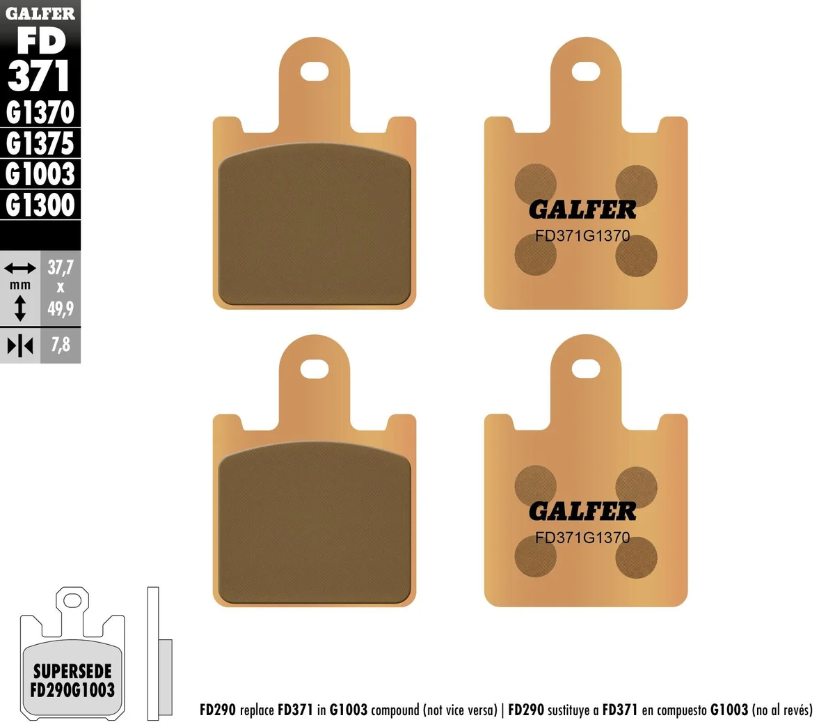 GALFER - FD371G1370 - HH Sintered Brake Pads