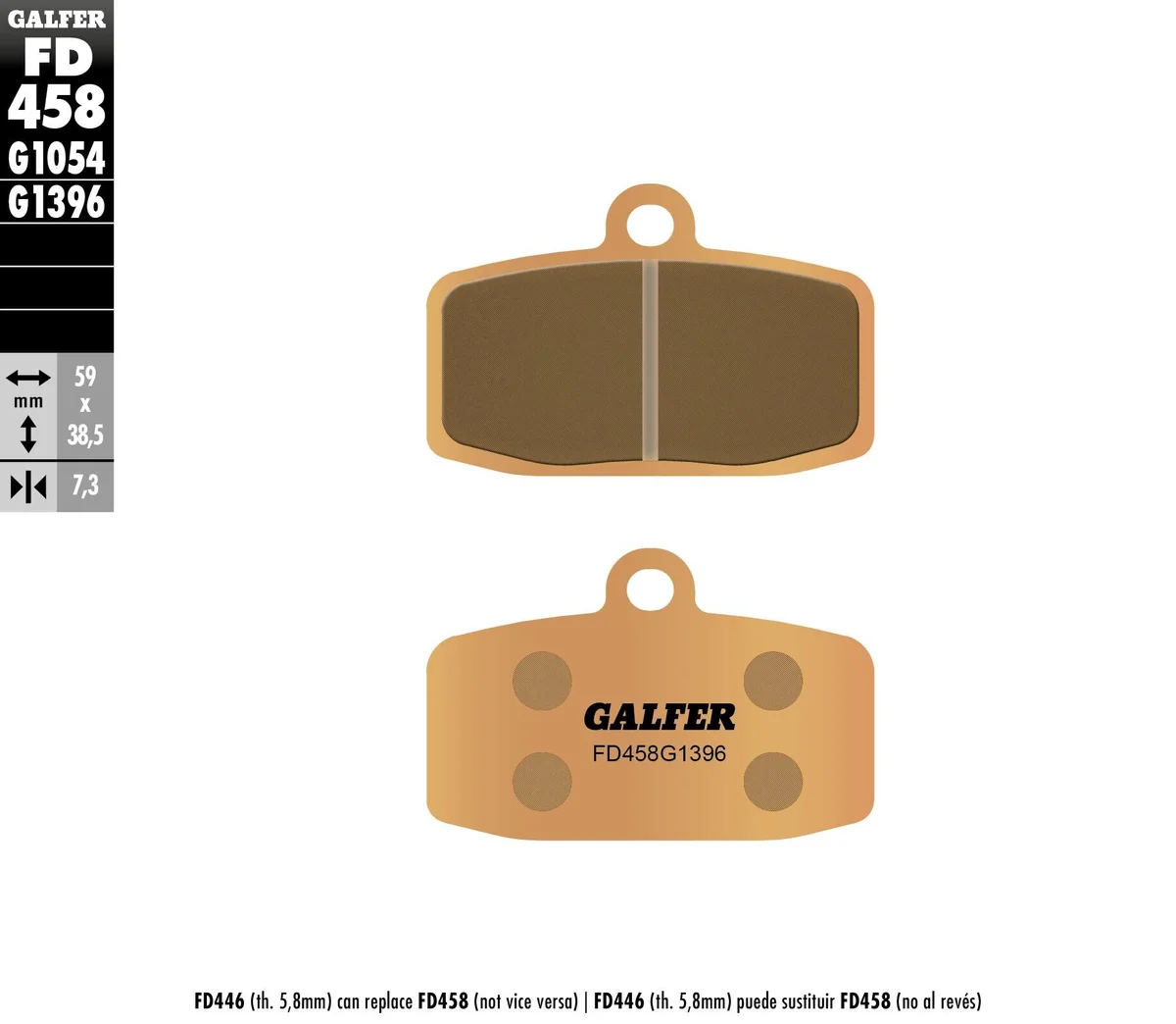 GALFER - FD458G1396 - HH Sintered Brake Pads