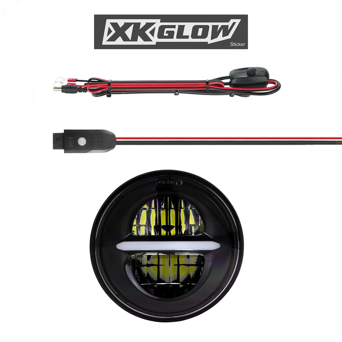 XK GLOW - XK-5IN-KIT-B - 5.75" XKChrome Headlight