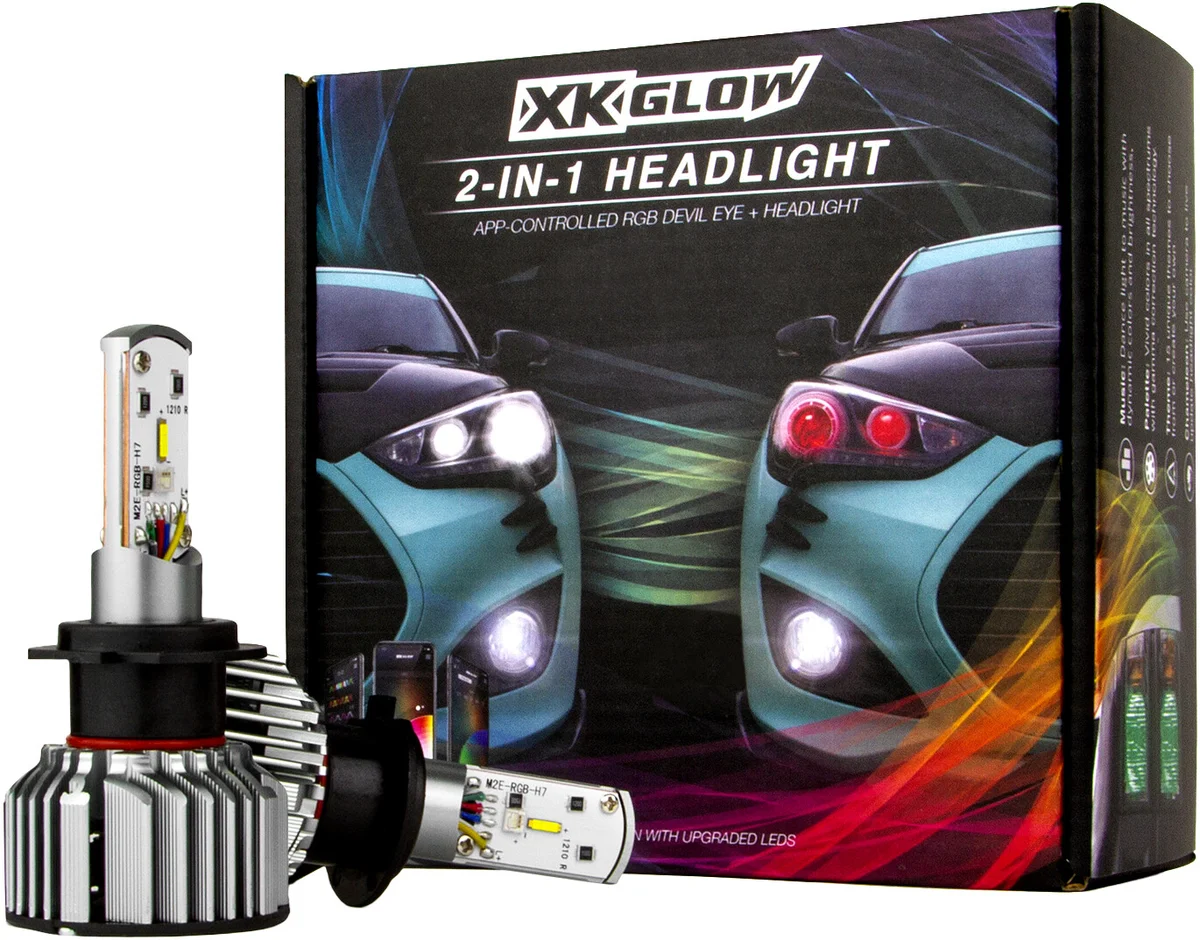 XK GLOW - XK045004-H4-M - H4 LED RGB Bulb Kit