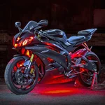 XK GLOW - XK034001-R - Single Color Motorcycle LED Accent Light Strip Kit