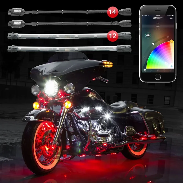 XK GLOW - KS-MOTO-PRO - Chrome LED Accent Light Kit