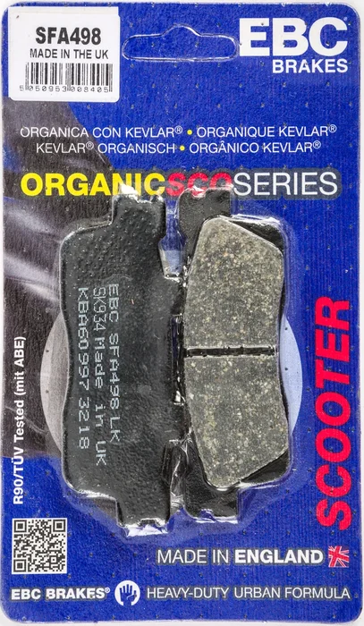 EBC Brakes Organic Brake Pads SFA498 - High-Performance Eco-Friendly Street & Dirt Bike Brake Shoes