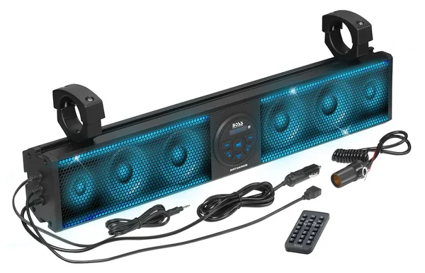 BOSS AUDIO BRT26RGB Riot UTV Sound Bar - High-Power Weather-Resistant Audio System for Off-Road Vehicles