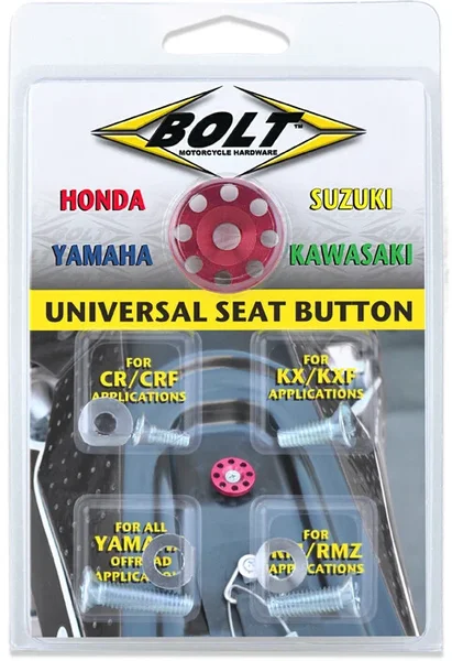 BOLT BMH-SB Red Anodized Seat Button - Durable Hardware for Powersports Equipment