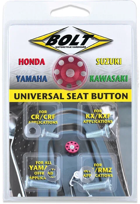 BOLT BMH-SB Red Anodized Seat Button - Durable Hardware for Powersports Equipment
