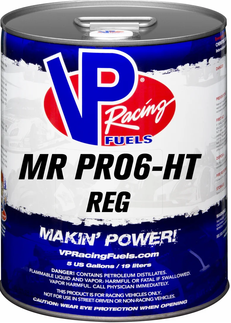 VP RACING MR PRO6-HT Reg VP Fuel - High-Octane Racing Fuel for Power & Performance