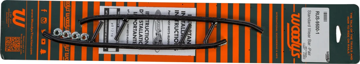 WOODYS RUS-9600 Standard Wear Bar Runners - Durable, Heavy-Duty Ski Wear Bars for Powersports Equipment