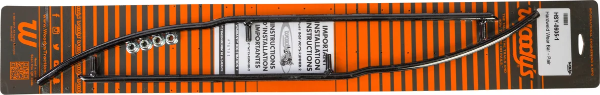 WOODYS HSY-0605 Durable Snowmobile Runners - Replacement Skis/Carbides for All Models