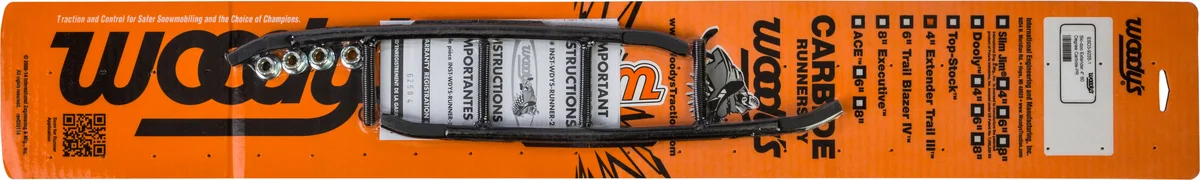 WOODYS ESD3-9255 4" Carbides & Runners - Durable Ski Components for Enhanced Performance