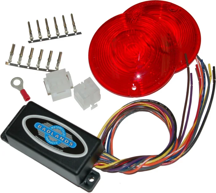 NAMZ CUSTOM CYCLE - ILL-02-RL-A - Run, Brake & Turn Signal Modules with Equalizer & Red Lens Kit