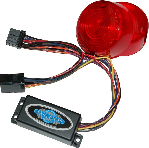 NAMZ CUSTOM CYCLE - ILL-03-RL-B - Run, Brake & Turn Signal Modules with Equalizer & Red Lens Kit