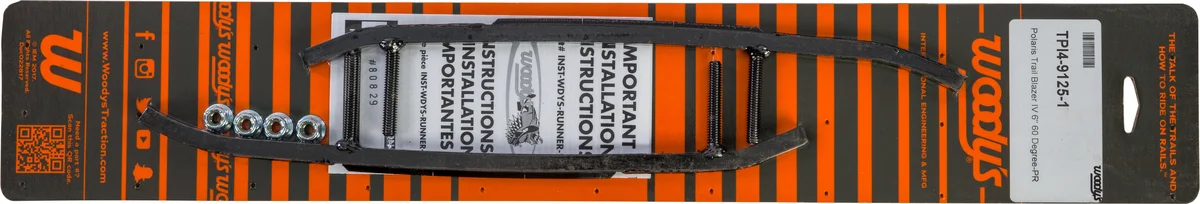 WOODYS TPI4-9125 Trail Blazer Round Bar Runners 6" - Durable Ski Carbide for Enhanced Performance