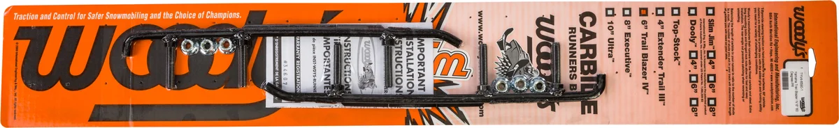 WOODYS Trail Blazer Round Bar Runners 6" - Durable & High-Performance Skis/Carbides for Powersports