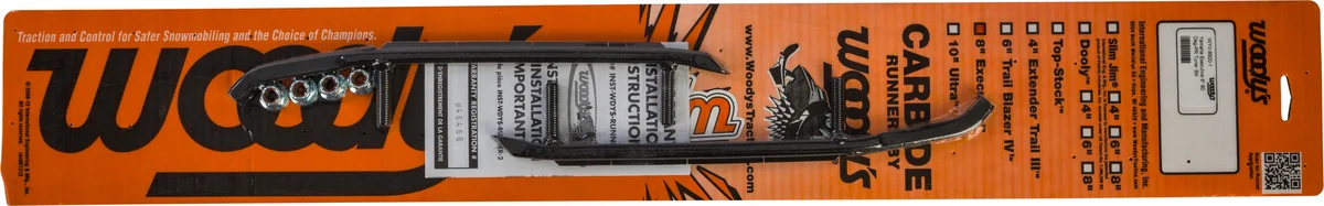 WOODYS WYV-8500 Executive Round Bar Runners - Durable Snowmobile Skis with High-Carbon Steel & UHMW Polyethylene