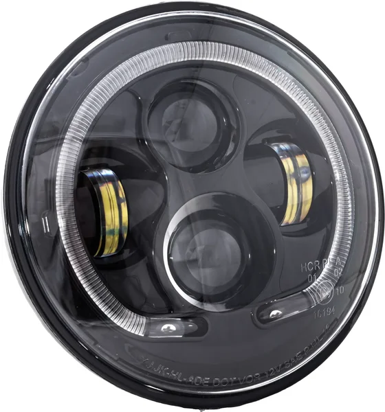 LETRIC LIGHTING CO - LLC-ILHP-7B - 7" LED HEADLIGHT BLACK HALO INDIAN