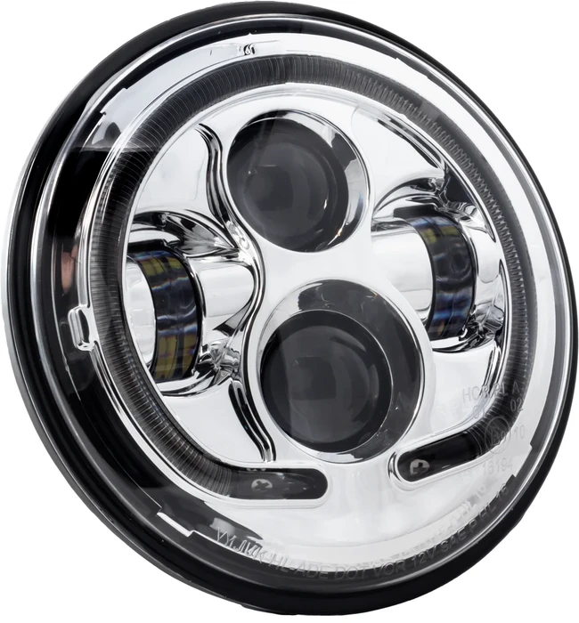 LETRIC LIGHTING CO - LLC-ILHP-7C - 7" LED HEADLIGHT BLACK HALO INDIAN