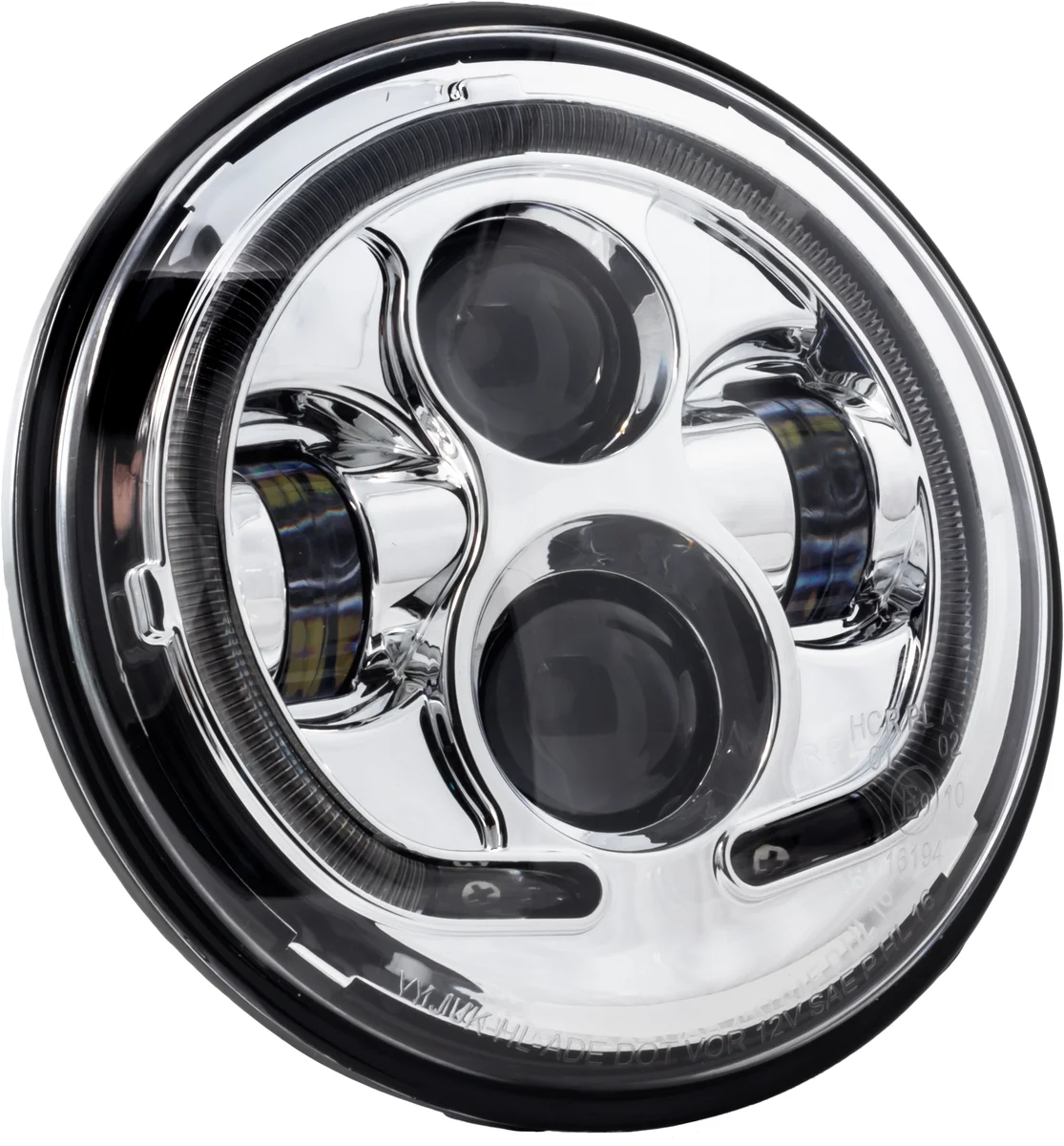 LETRIC LIGHTING CO - LLC-ILHP-7C - 7" LED HEADLIGHT BLACK HALO INDIAN