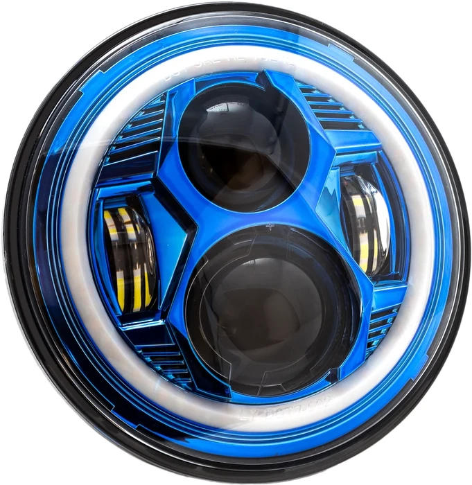 LETRIC LIGHTING CO - LLC-ICC-7B - 7" LED HEADLIGHT BLACK HALO INDIAN