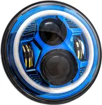 LETRIC LIGHTING CO - LLC-ICC-7B - 7" LED HEADLIGHT BLACK HALO INDIAN