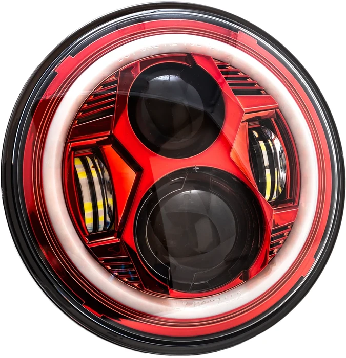 LETRIC LIGHTING CO - LLC-ICC-7R - 7" LED HEADLIGHT BLACK HALO INDIAN