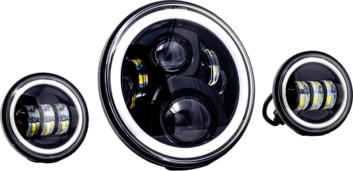 LETRIC LIGHTING CO - LLC-ILHK-7BH - 7" LED Headlight w/ Pass Lamps