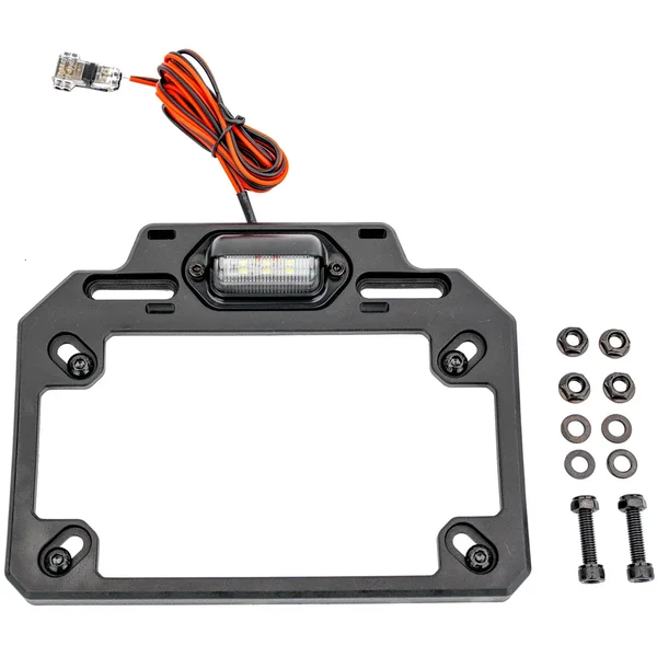 ATV TEK Adjustable License Plate Bracket with LED Light - Durable Mounts/Brackets for Off-Road Vehicles