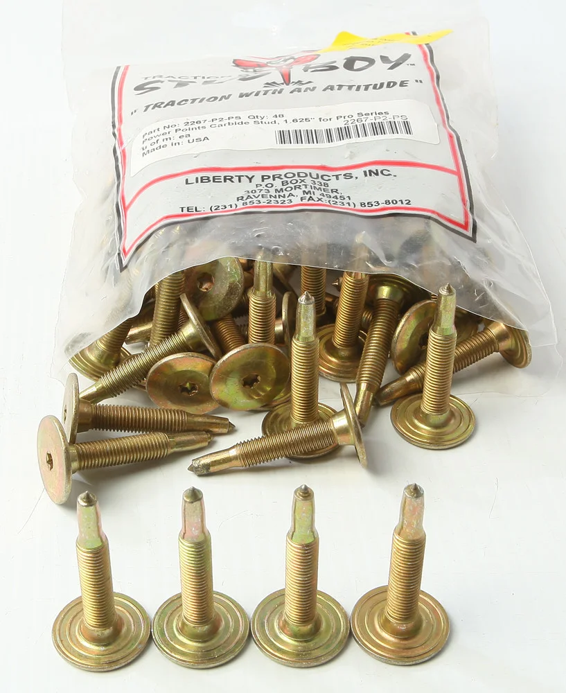 STUD BOY Power Point Pro Carbide Push-Through Studs for Tracks - Durable, High-Performance Track Studs