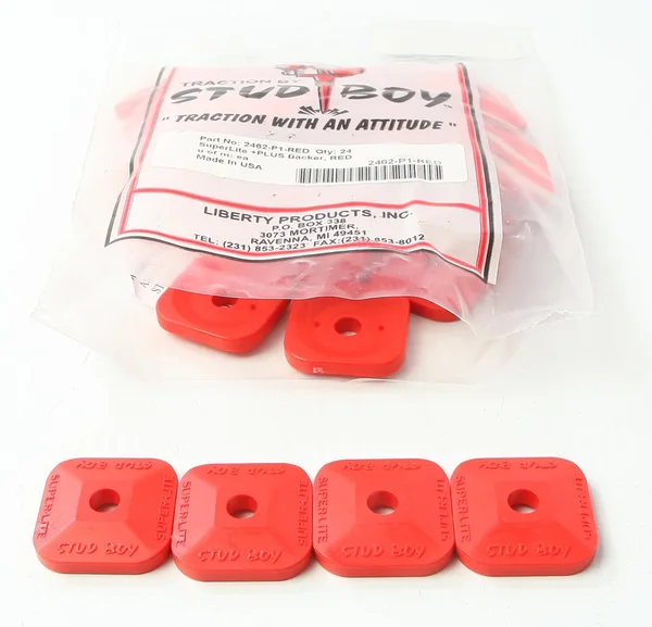 STUD BOY 2462-P1-RED Super Lite Plus Single Backers - Lightweight Durable Tracks for Riders