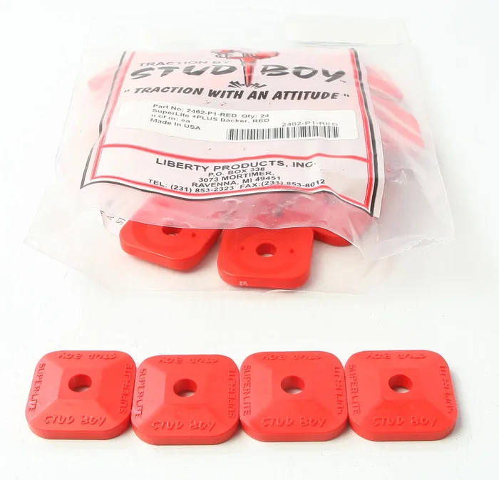 STUD BOY 2462-P1-RED Super Lite Plus Single Backers - Lightweight Durable Tracks for Riders