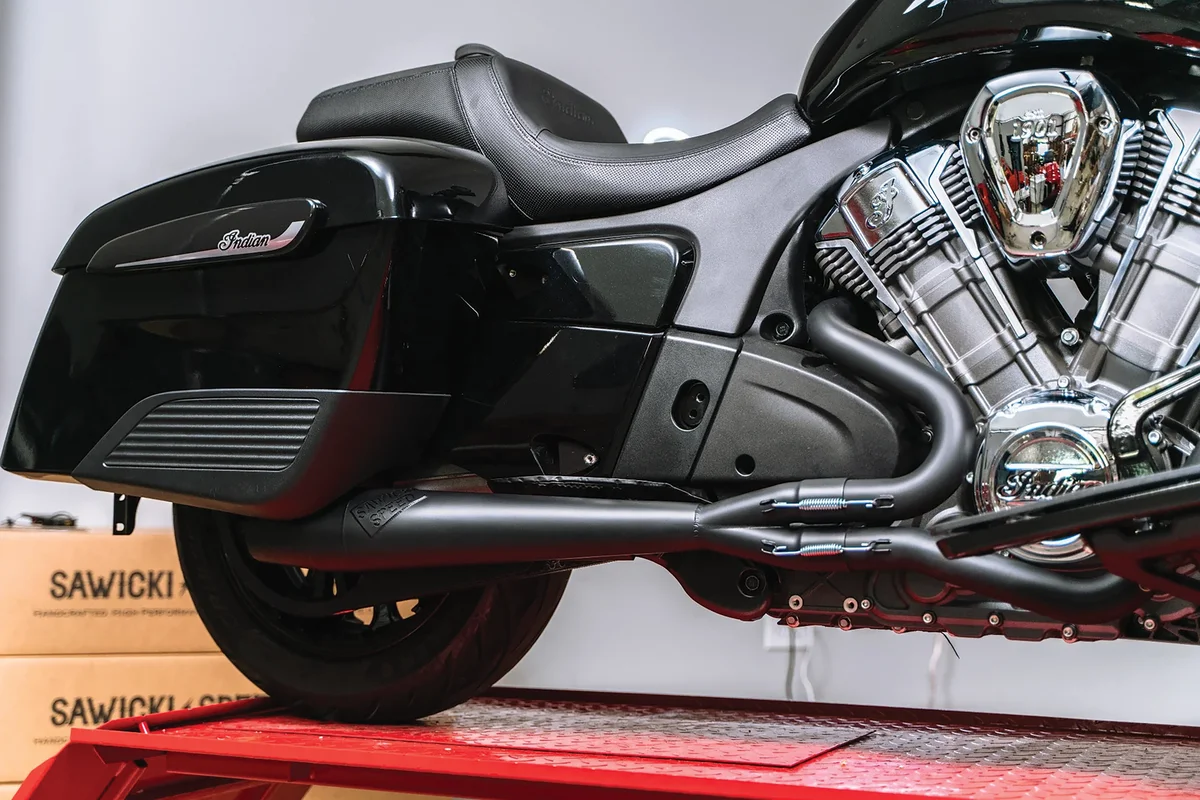 SAWICKI - 930-01307 - 2 in 1 Indian Challenger Mid Length Cannon Exhaust Pipes