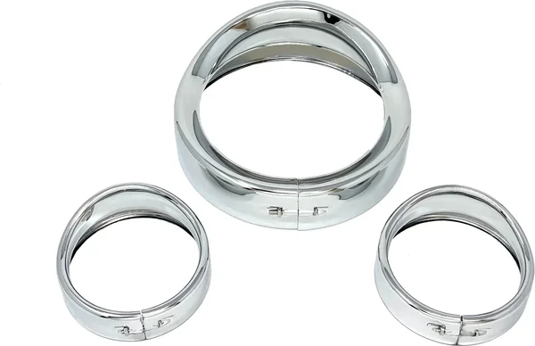 LETRIC LIGHTING CO - LLC-7HPB-CK - 7" SHOW CHROME HEAD/PASS LIGHTS  FRENCHED VISOR KIT