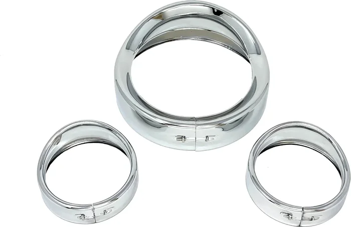 LETRIC LIGHTING CO - LLC-7HPB-CK - 7" SHOW CHROME HEAD/PASS LIGHTS  FRENCHED VISOR KIT