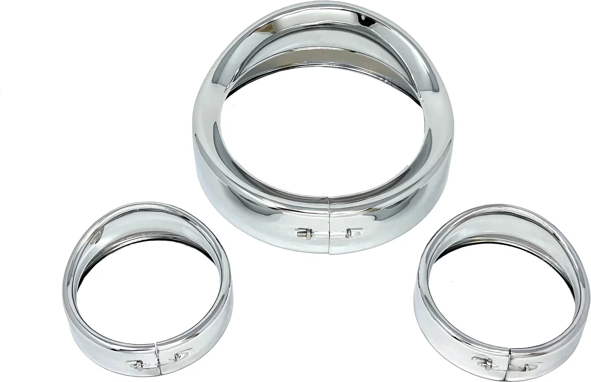 LETRIC LIGHTING CO - LLC-7HPB-CK - 7" SHOW CHROME HEAD/PASS LIGHTS  FRENCHED VISOR KIT